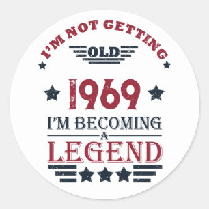 Sticker Rond Soirée personnalisée vintage de 55 ans