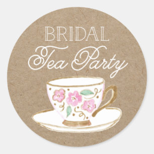 Sticker Rond Soirée Rustique moderne de thé nuptiale   FÊTE DES