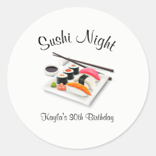 Sticker Rond Soirée Sushi