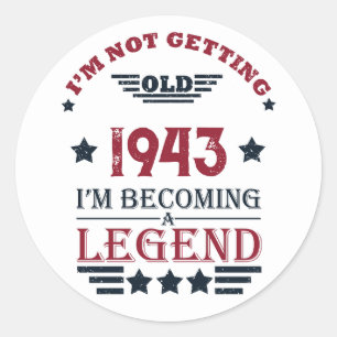 Sticker Rond Soixante-dix vintages fête du 80e anniversaire