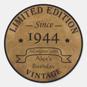 Sticker Rond Soixante-dix vintages fête du 80e anniversaire