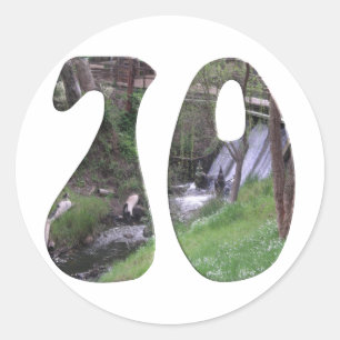 Sticker Rond soixante-dixième Anniversaire