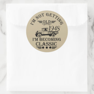 Sticker Rond Soixante-quinze vintage 75e anniversaire