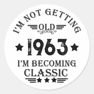 Sticker Rond Soixante vintage 60e anniversaire personnalisée
