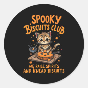 Sticker Rond Soky Biscuits Club Chat Drôle Halloween Baking