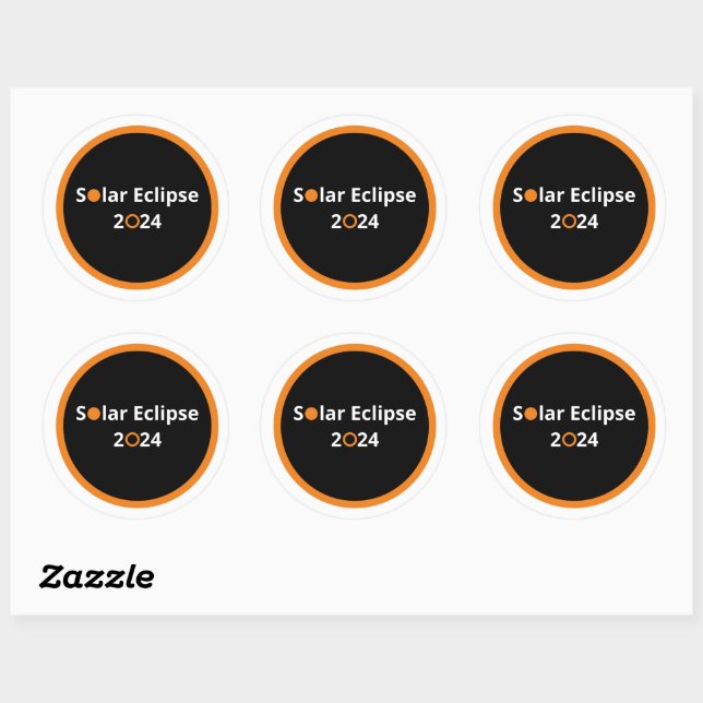 Sticker rond solaire Eclipse 2024 classique (Feuille)