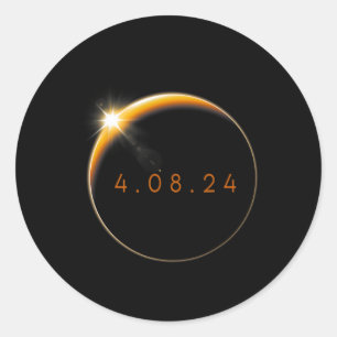 Sticker Rond Solar Eclipse 2024 040824 Eclipse Hommes Femmes En