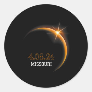 Sticker Rond Solar Eclipse 2024 Missouri Totality Spring 4.08.2