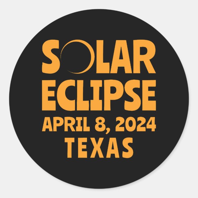 Sticker Rond Solar Eclipse 2024 Texas (Devant)