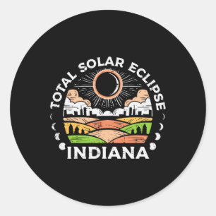 Sticker Rond Solar Eclipse 2024 Totalité Avril 8 Hommes Femmes