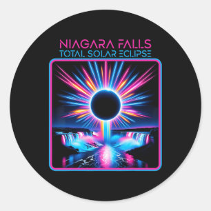 Sticker Rond Solar Eclipse Niagara Falls Totalité Event Souveni