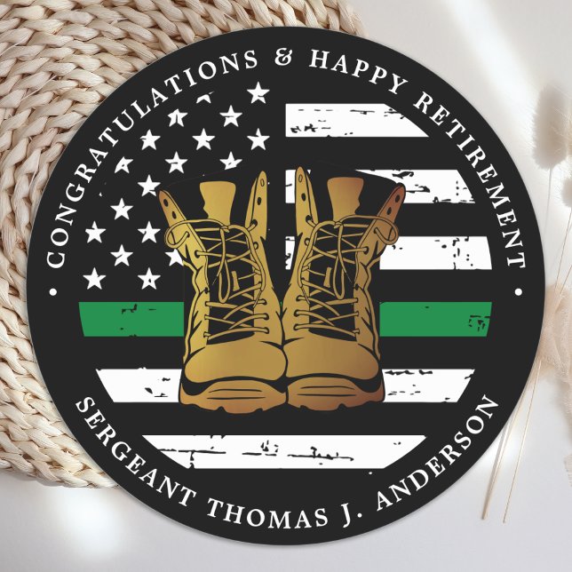 Sticker Rond Soldat de retraite (Créateur téléchargé)