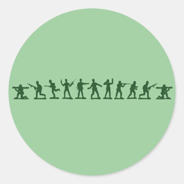 Sticker Rond Soldats de jouets classiques (Devant)