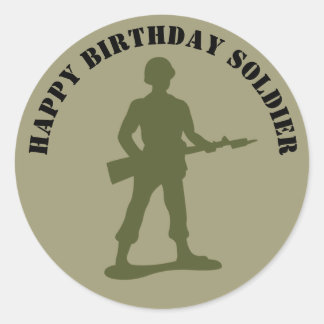 Sticker Rond Soldats De L'Armée Verte Ajoutez Votre Texte