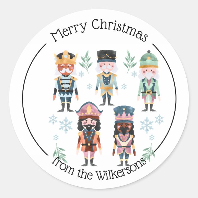 Sticker Rond Soldats du Jouet de Noël (Devant)