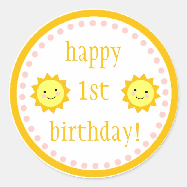 Sticker Rond Soleil 1er anniversaire (Devant)