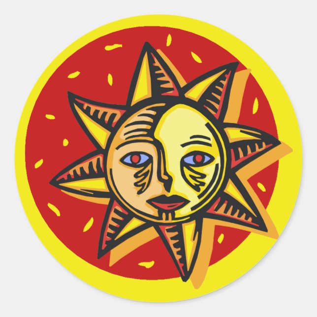 Sticker Rond Soleil bleu (Devant)
