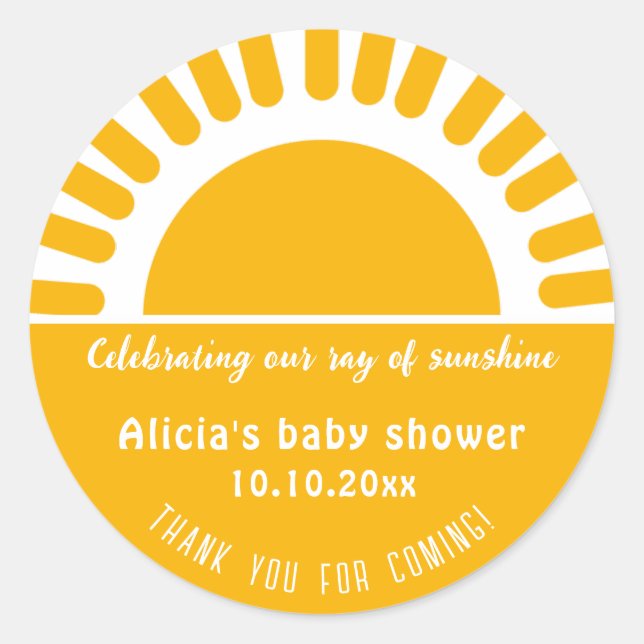 Sticker Rond Soleil Boho Personnalisé (Devant)