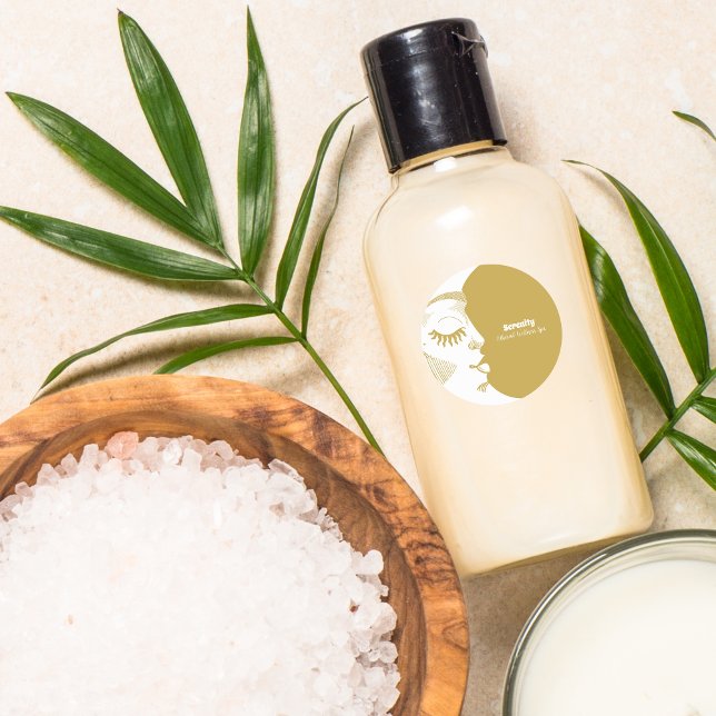 Sticker Rond Soleil céleste holistique et lune (Créateur téléchargé)