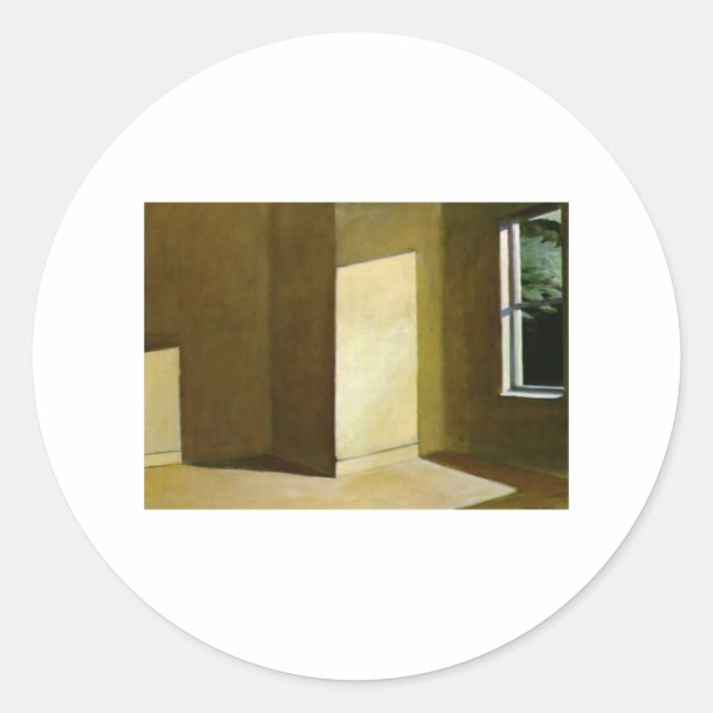 Sticker Rond Soleil dans une pièce vide - Edward Hopper (Devant)