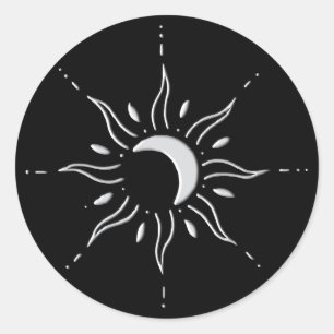 Sticker Rond Soleil d'argent