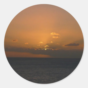 Sticker Rond Soleil derrière les nuages II
