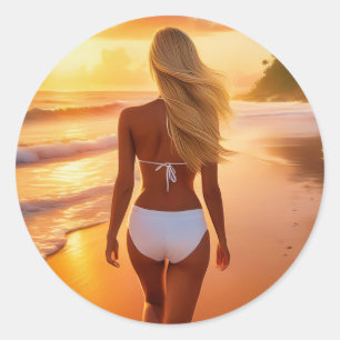 STICKER ROND SOLEIL D'ÉTÉ