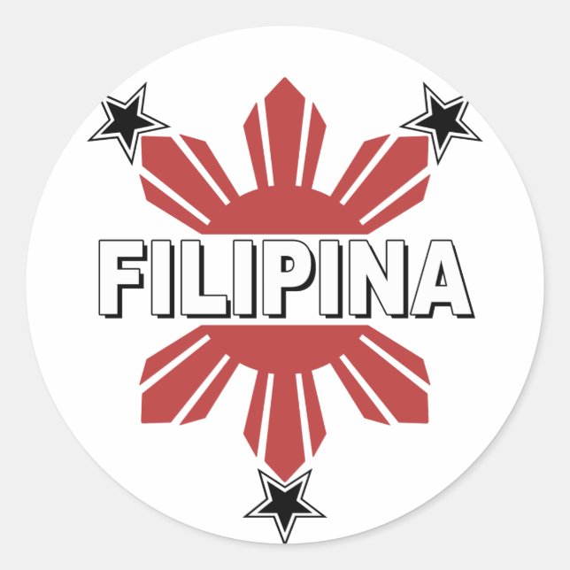 Sticker Rond Soleil et étoile de Philippines (Devant)