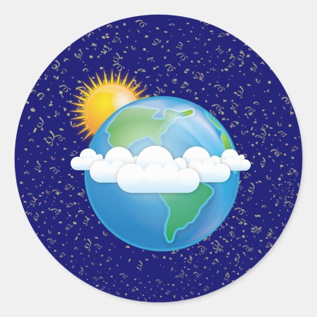 Sticker Rond Soleil et Terre - (Devant)