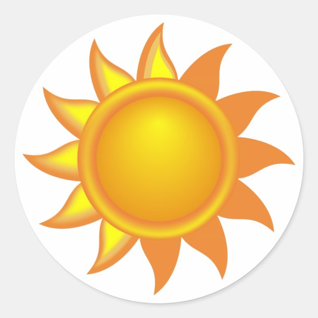 Sticker Rond Soleil jaune stylisé (Devant)