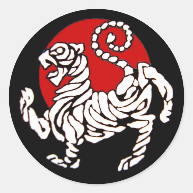 Sticker Rond Soleil levant de tigre de Shotokan (Devant)