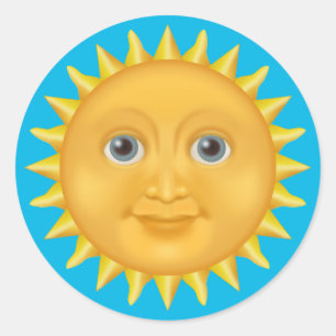Sticker Rond Soleil souriant