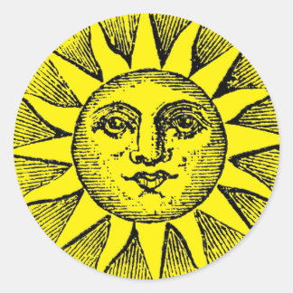 Sticker Rond Soleil souriant