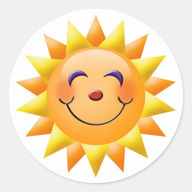 Sticker Rond Soleil souriant (Devant)