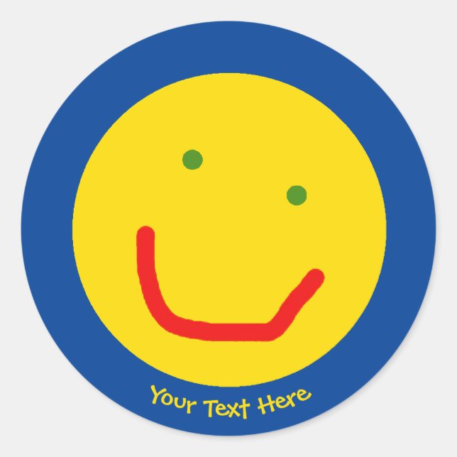 Sticker Rond Soleil souriant, visage joyeux (Devant)