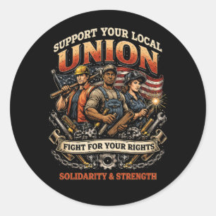 Sticker Rond Solidarité et Force
