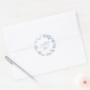 Sticker Rond Something Blue Baby Shower de mariage