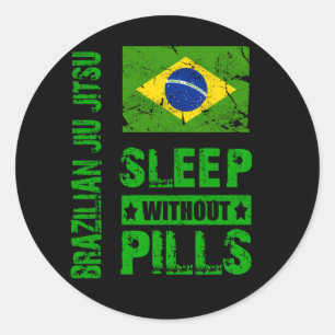 Sticker Rond Sommeil de Jiu Jitsu de Brésilien sans autocollan
