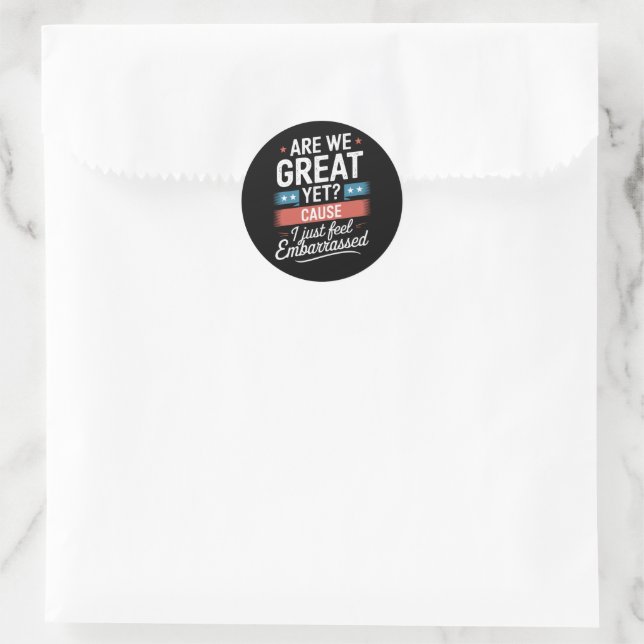 Sticker Rond Sommes-Nous Génial Et Pourtant Sentons-Nous Embarr (Sac)