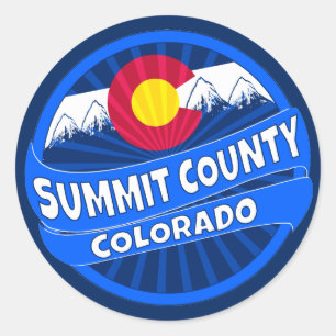Sticker Rond Sommet Comté Colorado collant d'éclatement de mont