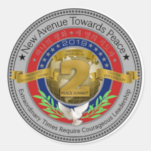 Sticker Rond Sommet de paix de Kim 2 d'atout