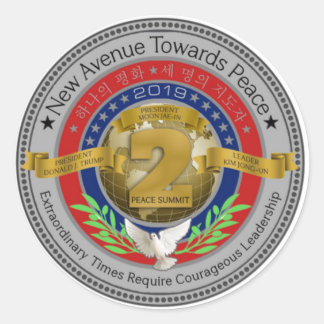 Sticker Rond Sommet de paix de Kim 2 d'atout