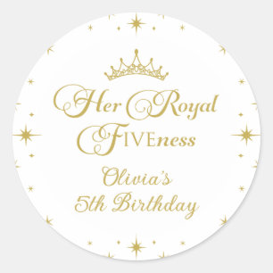 Sticker Rond Son Altesse Fiveness Princesse d'Or 5e Anniversair