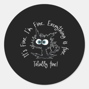 Sticker Rond Son Beau Im Partout Beau Chat