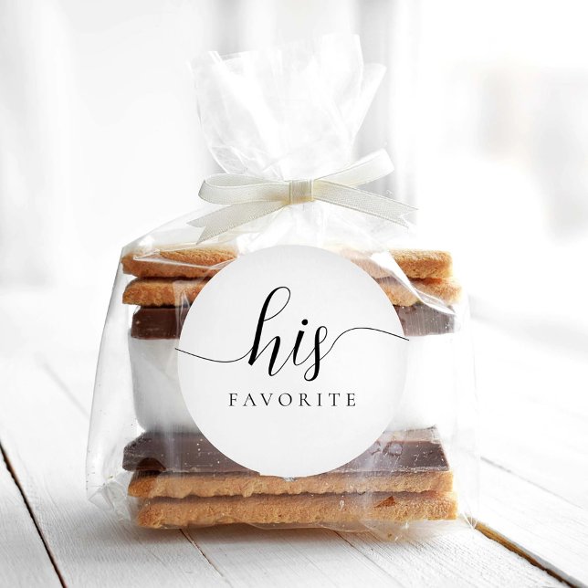 Sticker Rond Son cadeau calligraphique préféré (Créateur téléchargé)