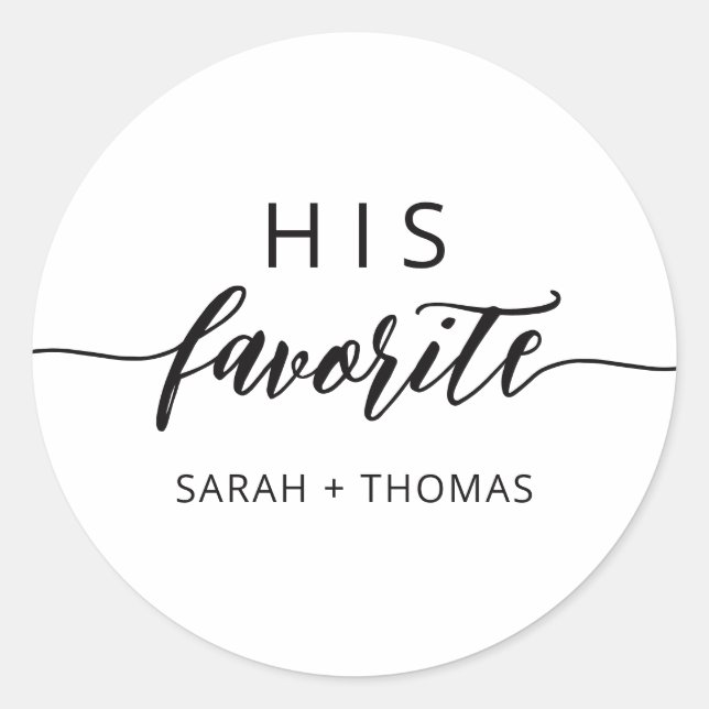 Sticker Rond Son cadeau favori de calligraphie moderne  (Devant)