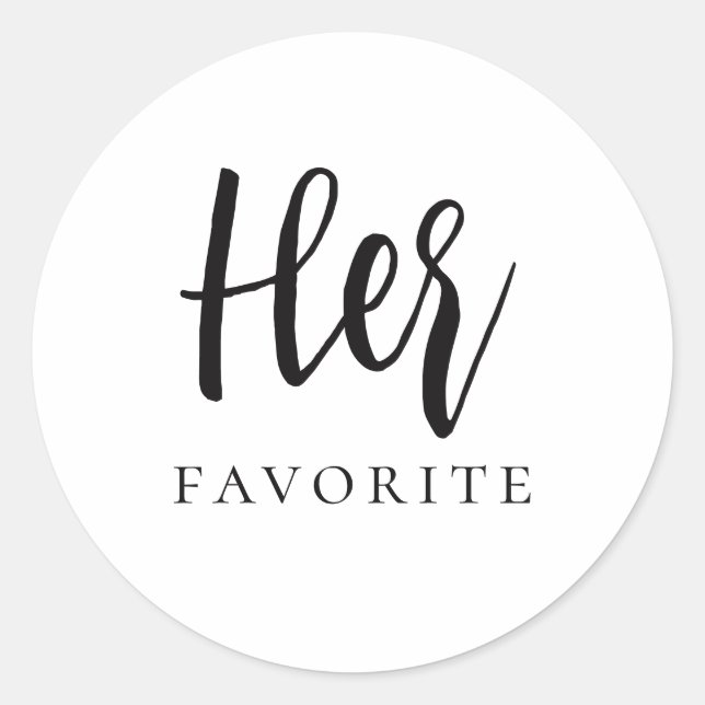Sticker Rond Son cadeau favori d'écriture calligraphique modern (Devant)