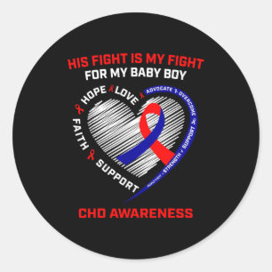 Sticker Rond Son Combat Bébé Garçon Fils Maladie Cardiaque Cong
