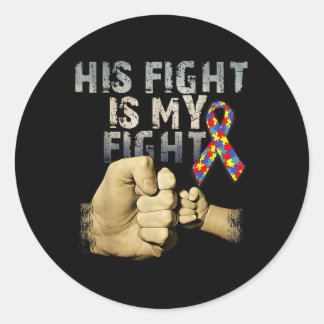 Sticker Rond Son Combat Est Ma Sensibilisation sur l'autisme De