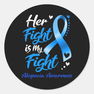 Sticker Rond Son combat est mon combat Alopecia sensibilisation